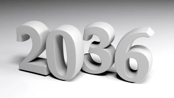 2036 Gray Write Gray Background Rendering Illustration — Stock Photo, Image