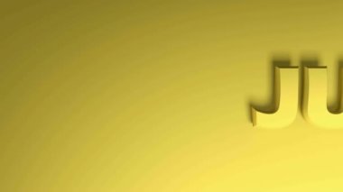 JANUARY sarı yazmak için kalan yazma sarı arka planda sağdan sola geçiş - 3D video canlandırma canlandırması