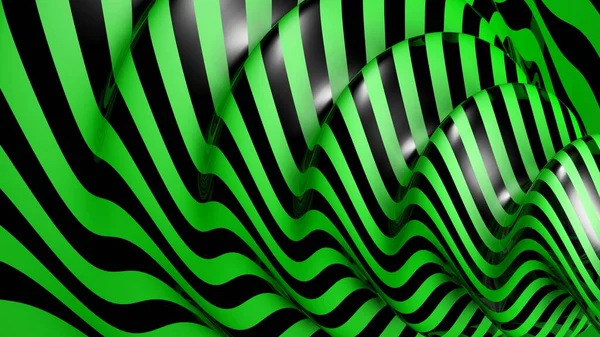 Patrón Ondulación Flujo Líquido Verde Negro Abstracto Fondo Ilustración Renderizado — Foto de Stock