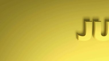 Haziran sarısı için kalan yaz Jun sarı arkaplanda sağdan sola geçiş - 3D video klip canlandırması