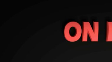 ON LINE kırmızı harflerle yazılıyor. Siyah arkaplan - 3D görüntüleme video canlandırması
