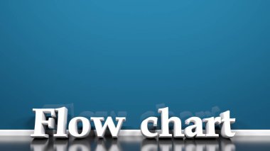 Akış grafiği mavi arkaplan sayfası - 3B resimleme