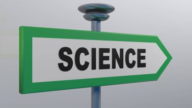 SCIENCE Green Arrow sokak tabelası - 3D resimleme