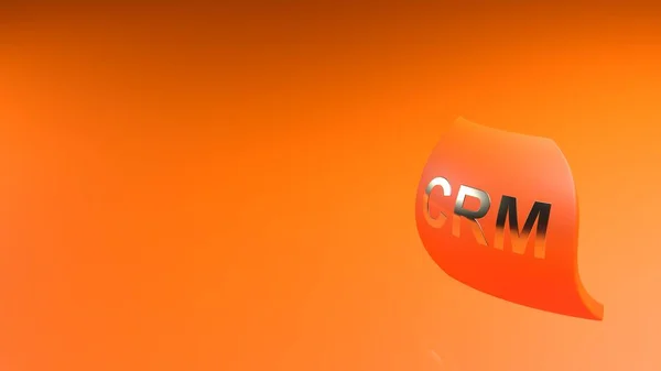 Crm Customer Relationship Management Orange Sign Background Rendering Illustration — Stock fotografie