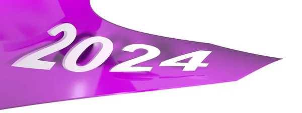 2024 Pink Arrow White Background Rendering Illustration — Stock Photo, Image