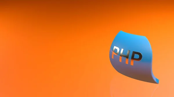 Drapeau Bleu Php Sur Fond Orangé Illustration Rendu — Photo