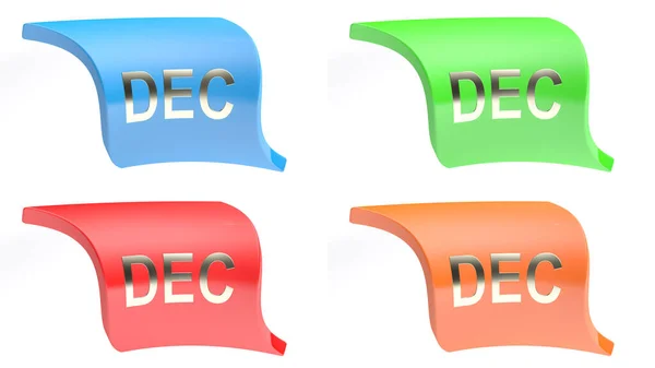 Dec Für Dezember Buntes Icon Set Rendering Illustration — Stockfoto