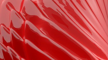Soyut kırmızı parlak plastik arkaplan - 3 boyutlu resimleme