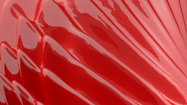 Fondo Plástico Brillante Rojo Abstracto Ilustración Representación — Foto de Stock