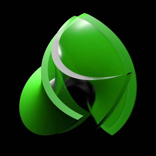 Абстрактный Зеленый Стеклянная Иконка Черном Фоне Иллюстрация Рендеринга — стоковое фото