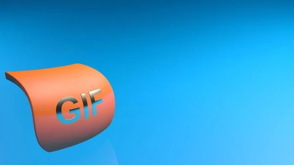 Gif Orange Icon Blue Background 렌더링 일러스트 — 스톡 사진