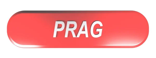 Prag Piros Lekerekített Téglalap Nyomógomb Renderelés Illusztráció — Stock Fotó