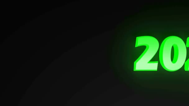 2028 verde escribir sobre fondo negro - 3D renderizado clip de vídeo — Vídeos de Stock