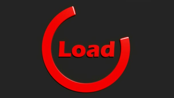 Een Rode Ronde Indicator Bord Met Schrijven Load Rendering Animatie — Stockvideo