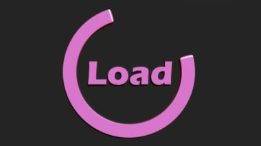 Yazılı pembe dairesel gösterge işareti Yükle - 3D canlandırma video klibi