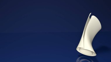 Sağ tarafında katlanmış parşömen olan mavi arkaplan