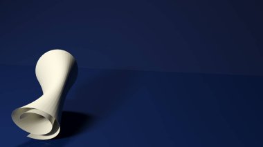 Sol tarafında katlanmış parşömen olan mavi arkaplan