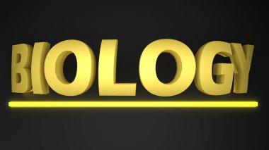 Biyoloji sarısı siyah arkaplan üzerine yazılmış