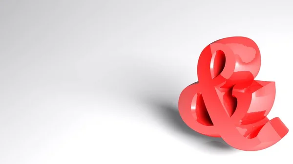 Señal Comercial Roja Ampersand Sobre Fondo Blanco Ilustración Representación — Foto de Stock