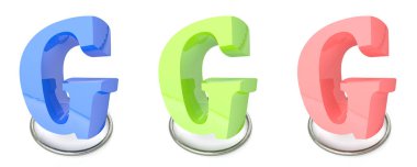 G karakter kümesi beyaz bkg üzerinde izole edildi