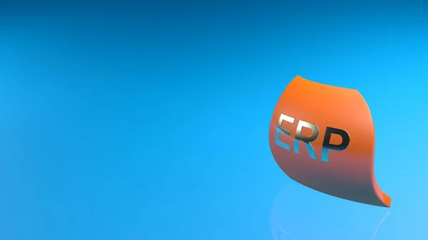 Erp Symbol Orange Auf Blauem Hintergrund Darstellung — Stockfoto