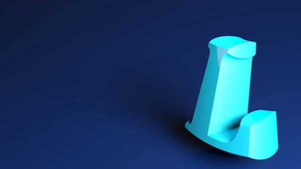 L文字で青の背景 3Dレンダリングイラスト — ストック写真