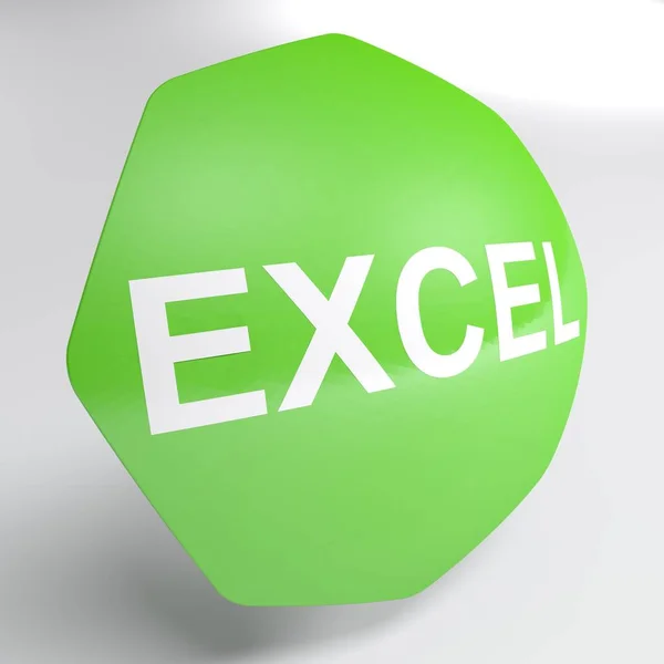 Excel Zöld Ikon Elszigetelt Fehér Háttér Renderelés Illusztráció — Stock Fotó