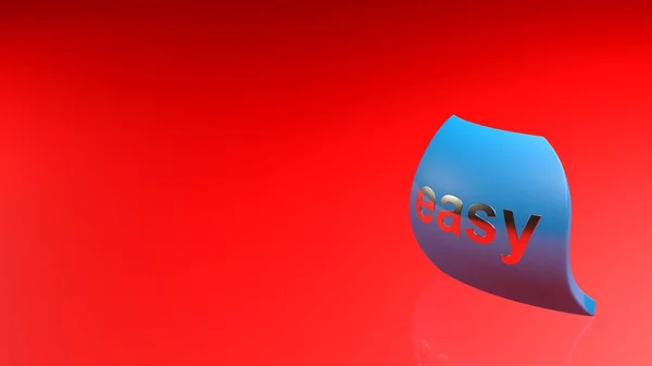 Easy Blue Icon Flying Red Background Rendering Illustration — Φωτογραφία Αρχείου