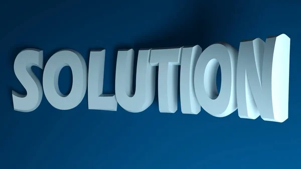 Solution Blue Banner Write Bent Blue Background Rendering Illustration — Fotografia de Stock