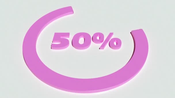 一个50 左右的粉色圆圈用蓝色写在一个白色背景上 3D渲染视频剪辑动画 — 图库视频影像