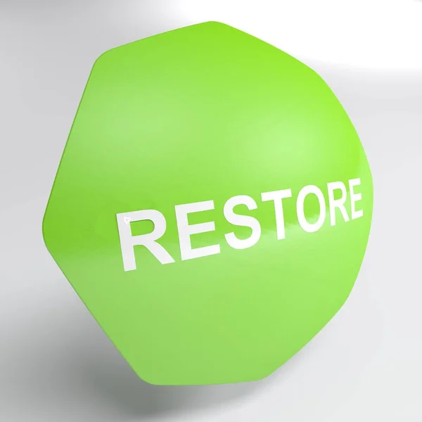 Restore Ícone Octogonal Verde Isolado Fundo Branco Ilustração Renderização — Fotografia de Stock
