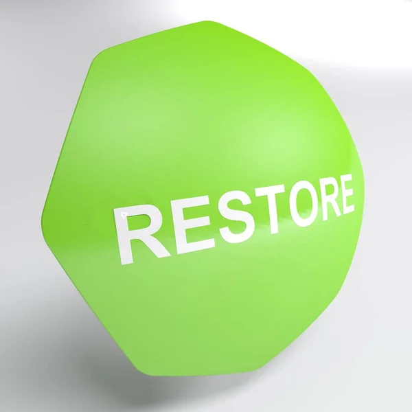 Restore Icona Ottagonale Verde Isolata Sfondo Bianco Illustrazione Rendering — Foto Stock