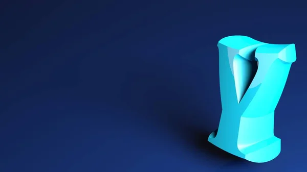 Y文字で青の背景 3Dレンダリングイラスト — ストック写真