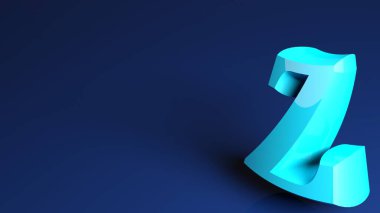 Z harfli mavi arkaplan - 3 boyutlu resimleme