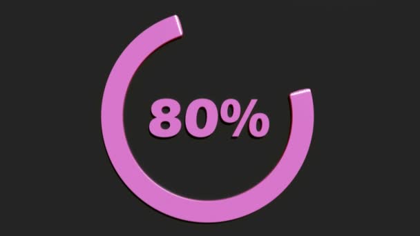 ピンクの丸が黒の背景に80 の文字を書き込む 3Dレンダリングビデオクリップアニメーション — ストック動画