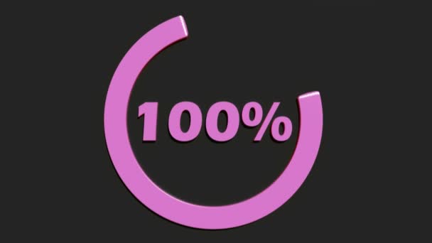Een Roze Cirkel Draaien Rond 100 Schrijven Het Blauw Een — Stockvideo