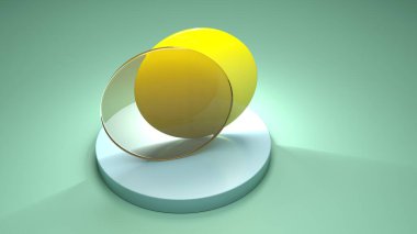 Soyut sarı silindir bileşimi - 3 boyutlu resimleme