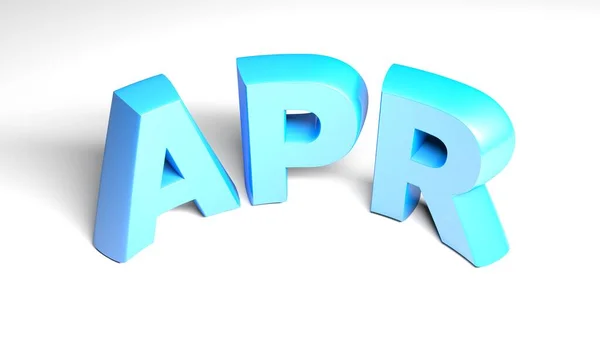 Apr April Blue Write White Background Rendering Illustration — Stock Photo, Image