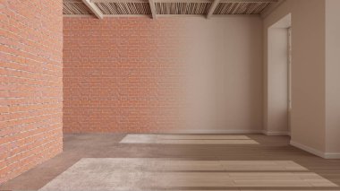 İç tasarım yenileme, önce ve sonra, onarım, duvar boyası, parke döşeme, bambu ahşap tavan, geliştirme adımları, kopyalama alanı olan ev yenileme konsepti