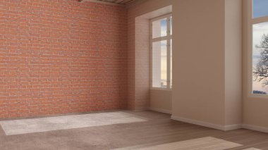 İç tasarım yenileme, önce ve sonra, onarım, duvar boyası, parke döşeme, bambu ahşap tavan, geliştirme adımları, kopyalama alanı olan ev yenileme konsepti