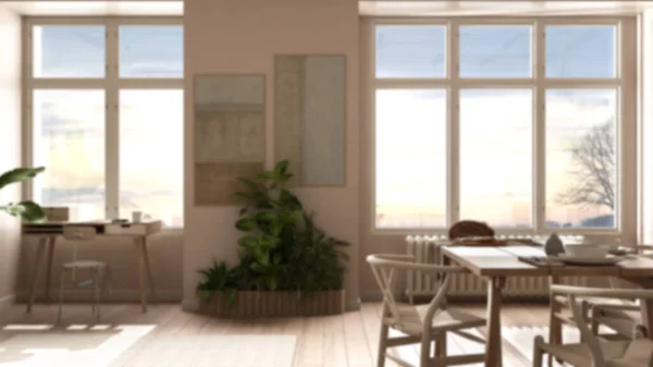 Blur Fundo Design Interiores Eco País Sala Estar Parquet Sustentável — Fotografia de Stock