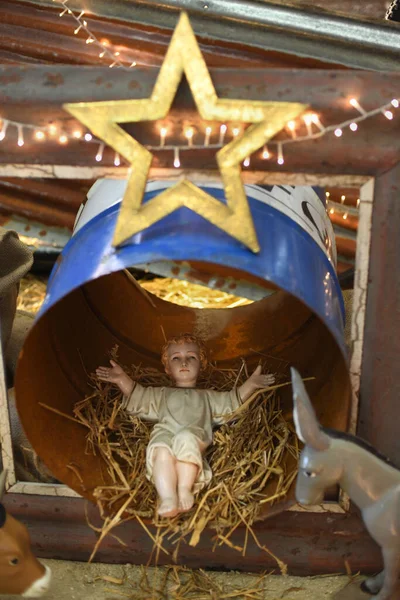 Dzieciątko Jezus Leżące Kołysce — Zdjęcie stockowe