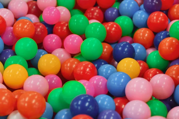 Dry pool with colored balls for children — Stock Photo, Image