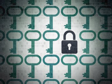 Security concept: closed padlock icon on Digital Paper background