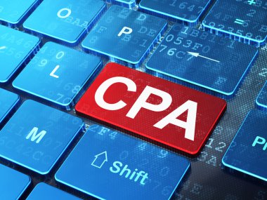 Business concept: CPA on computer keyboard background