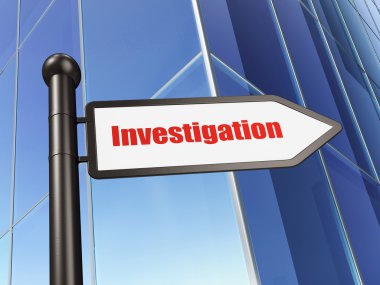 Science concept: sign Investigation on Building background