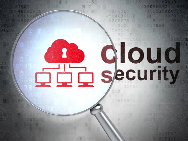 Concept de protection : Cloud Network et Cloud Security avec verre optique — Photo