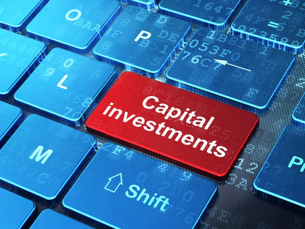 Pengar koncept: kapital investeringar på dator tangentbord bakgrund — Stockfoto