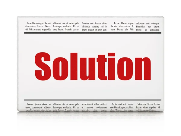 Business concept: newspaper headline Solution — Stockfoto