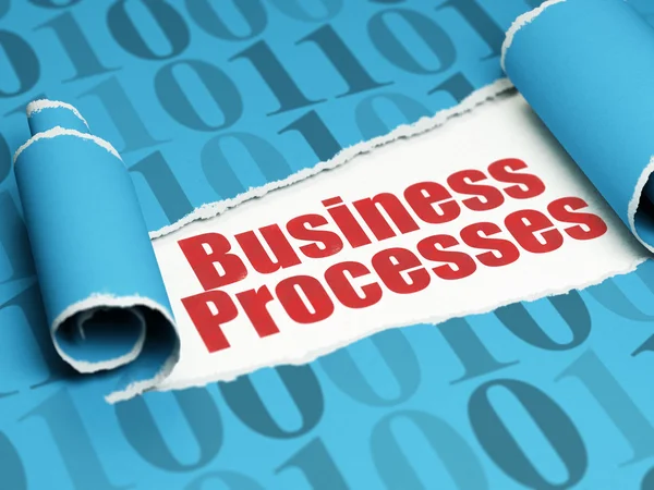 Business concept: red text Business Processes under the piece of  torn paper — Stockfoto